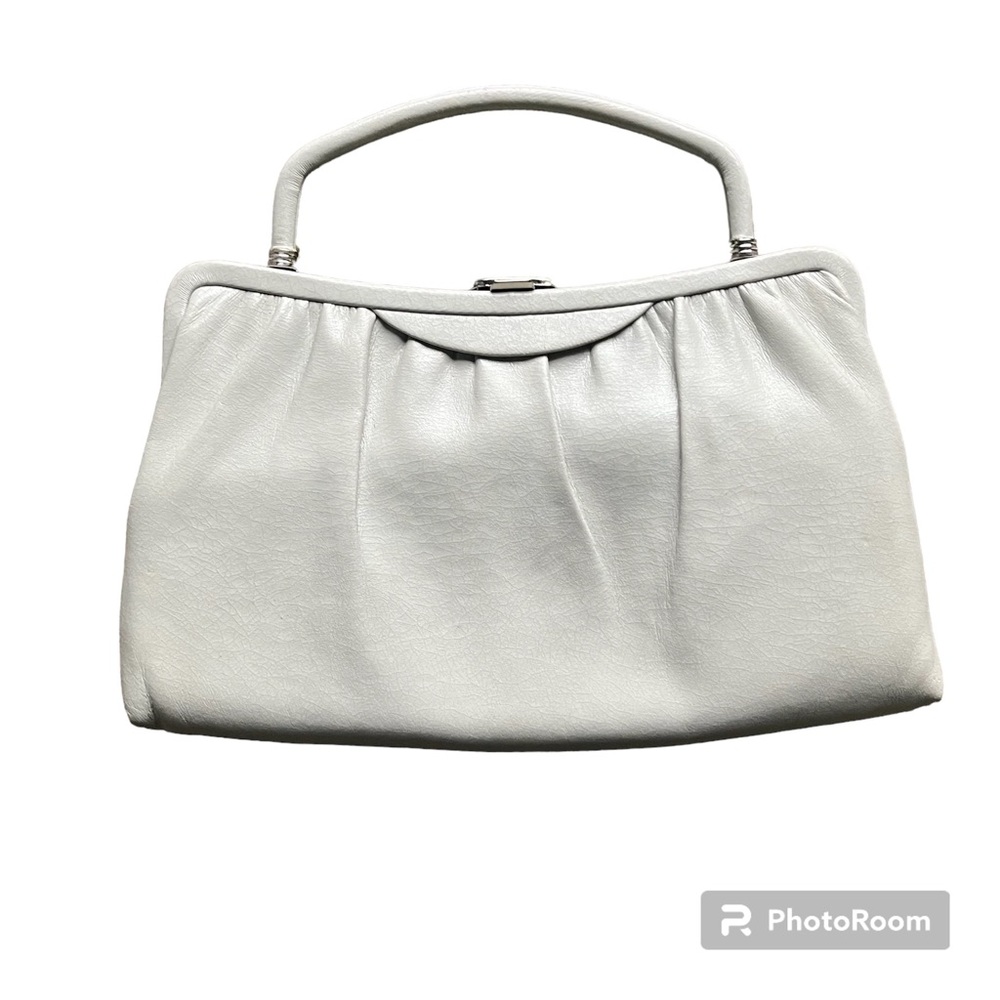 Vintage Mardane 50s Light Gray Leather Feel Handbag